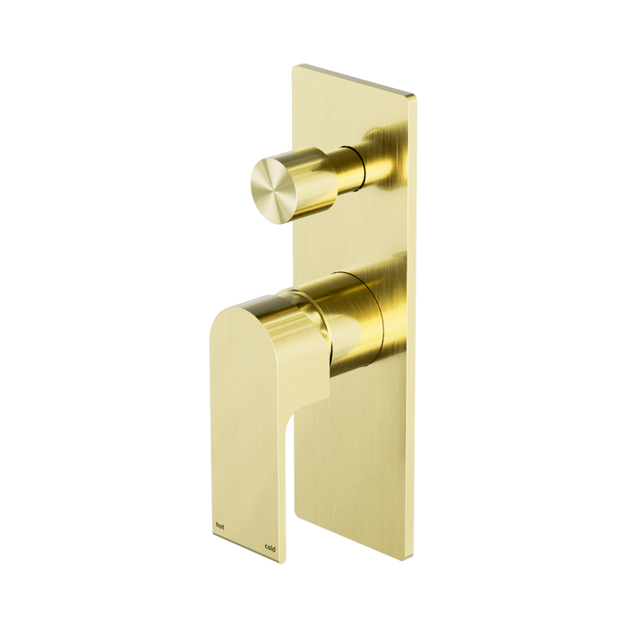 Nero Bianca Shower Mixer With Diverter - Brushed Gold