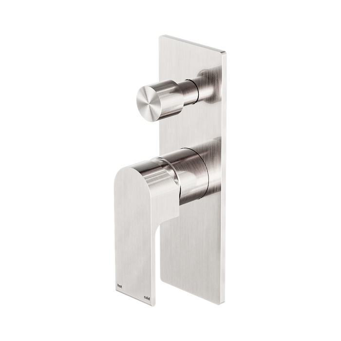 Nero Bianca Shower Mixer With Diverter - Brushed Nickel
