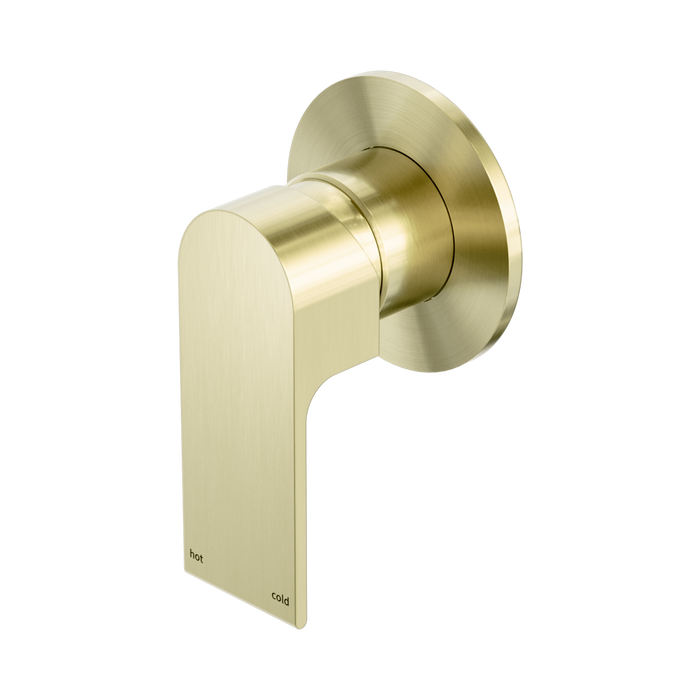 Nero Bianca Shower Mixer 80mm Plate - Brushed Gold