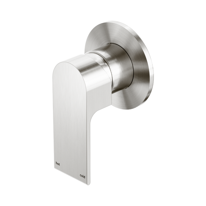 Nero Bianca Shower Mixer 80mm Plate - Brushed Nickel