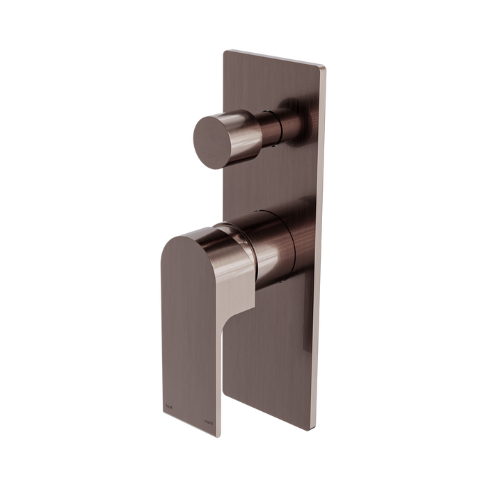 Nero Bianca Shower Mixer With Diverter - Brushed Bronze