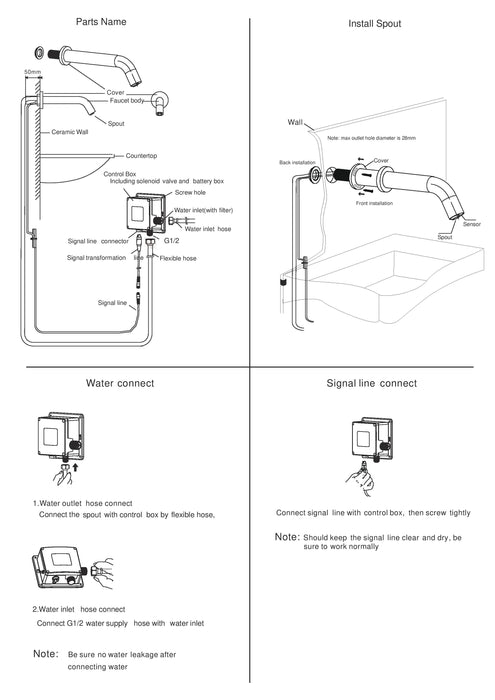 Nero Mecca Wall Mount Sensor Tap