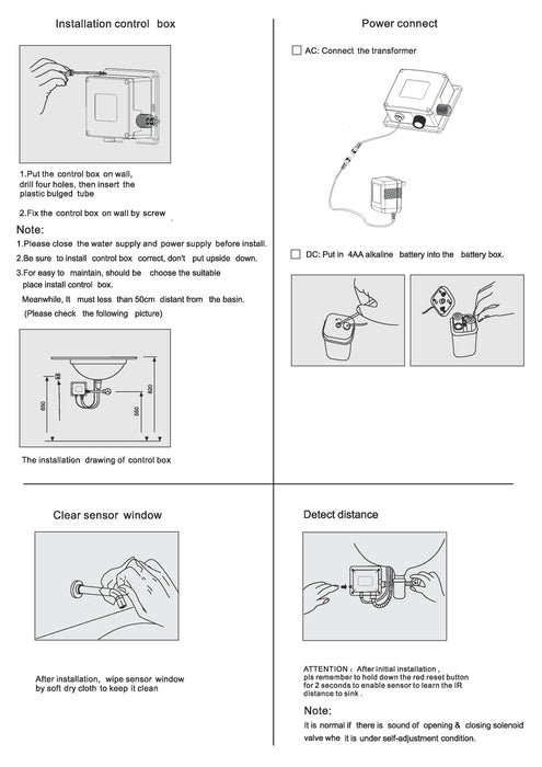 Nero Mecca Wall Mount Sensor Tap