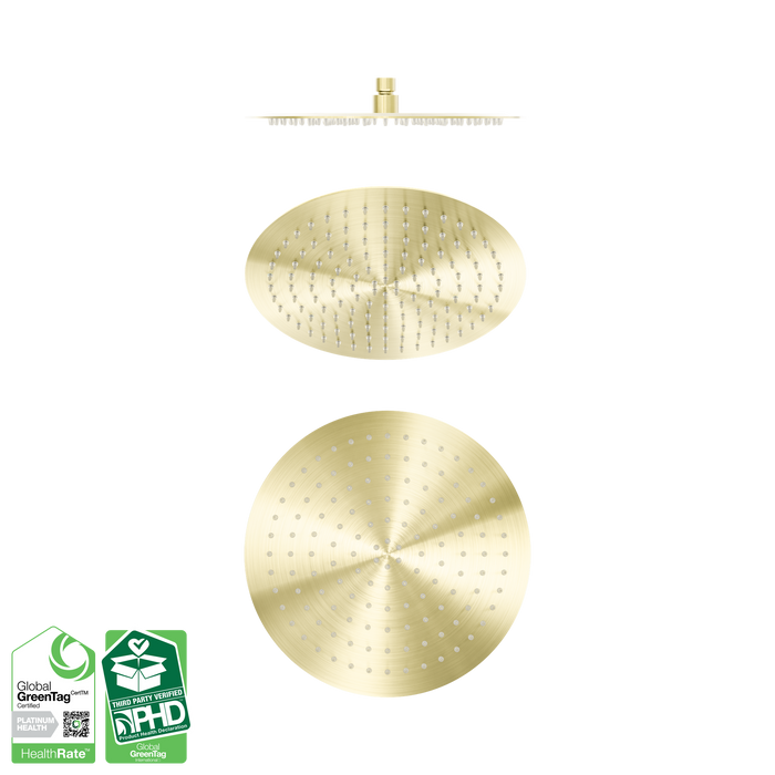 Nero Zen SS316L 300mm Round Shower Head - Brushed Gold