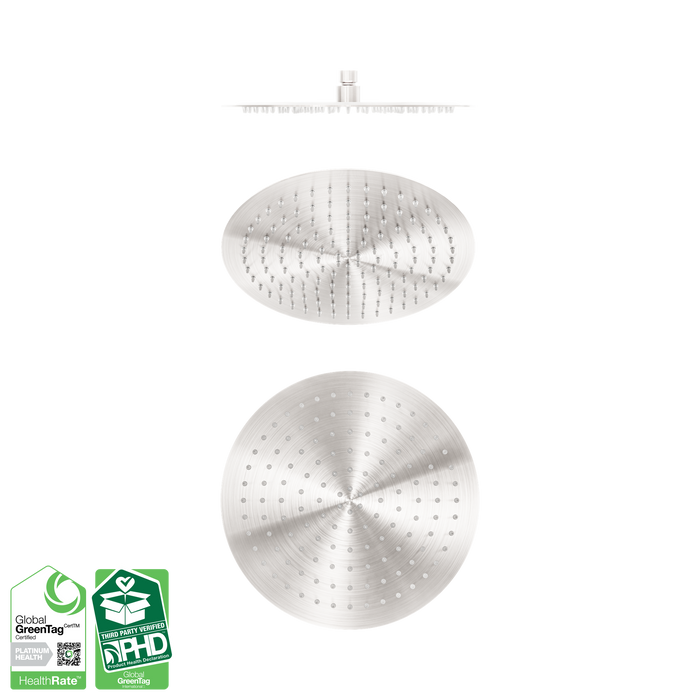 Nero Zen SS316L 300mm Round Shower Head - Brushed Nickel