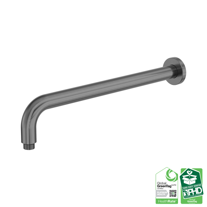 Nero Zen SS316L Round Shower Arm 400mm Length - Graphite