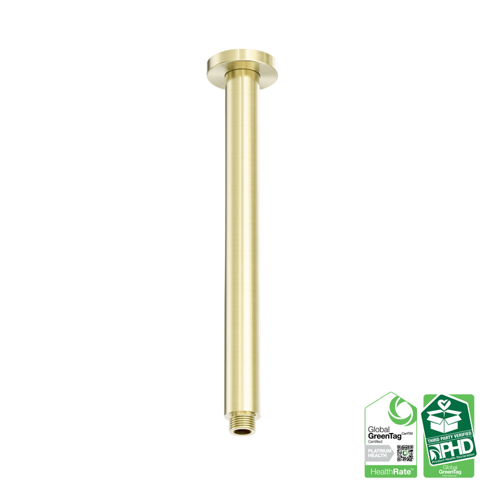 Nero Zen SS316L Round Ceiling Arm 300mm Length - Brushed Gold