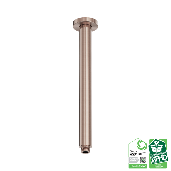 Nero Zen SS316L Round Ceiling Arm 300mm Length - Brushed Bronze