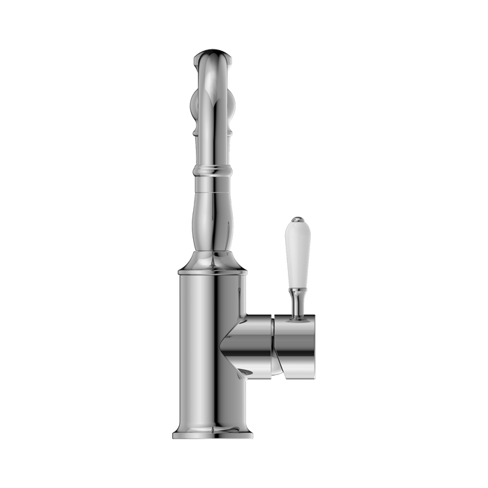Nero NR69210101CH York Basin Mixer With White Porcelain Lever Chrome image 2 | SKU: NR69210101CH
