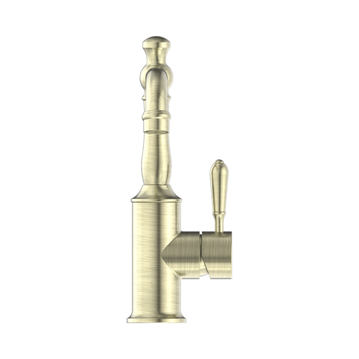 Nero NR69210102AB York Basin Mixer With Metal Lever Aged Brass image 2 | SKU: NR69210102AB