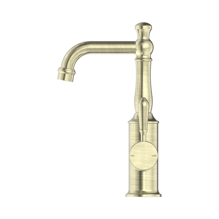 Nero NR69210102AB York Basin Mixer With Metal Lever Aged Brass image 3 | SKU: NR69210102AB