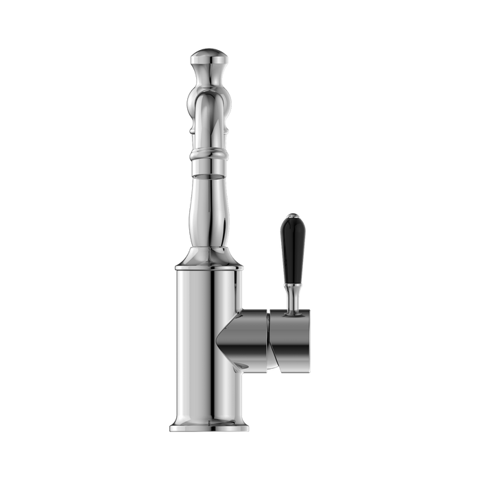 Nero NR69210103CH York Basin Mixer With Black Porcelain Lever Chrome image 2 | SKU: NR69210103CH