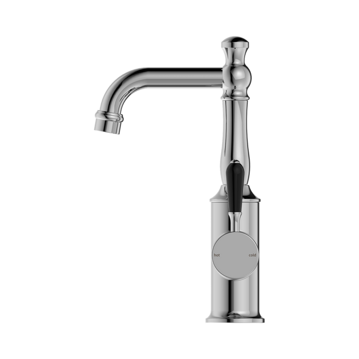 Nero NR69210103CH York Basin Mixer With Black Porcelain Lever Chrome image 3 | SKU: NR69210103CH