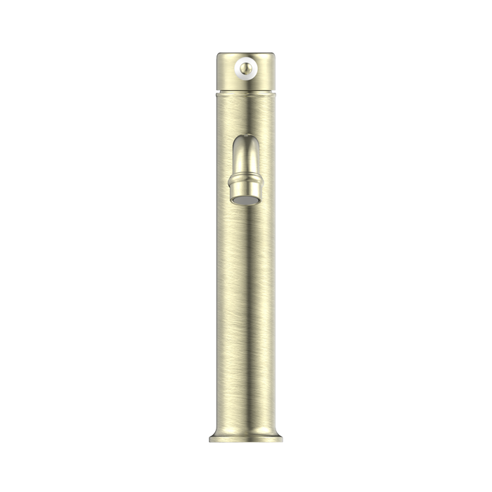 Nero NR692101a01AB York Straight Tall Basin Mixer With White Porcelain Lever Aged Brass image 2 | SKU: NR692101A01AB