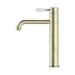 Nero NR692101a01AB York Straight Tall Basin Mixer With White Porcelain Lever Aged Brass image 3 | SKU: NR692101A01AB