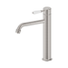 Nero York Straight Tall Basin Mixer With White Porcelain Lever - Brushed Nickel