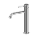 Nero York Straight Tall Basin Mixer With White Porcelain Lever - Chrome