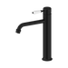 Nero York Straight Tall Basin Mixer With White Porcelain Lever - Matte Black