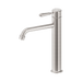 Nero York Straight Tall Basin Mixer With Metal Lever - Brushed Nickel