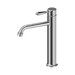 Nero York Straight Tall Basin Mixer With Metal Lever - Chrome
