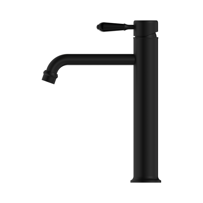 Nero NR692101a02MB York Straight Tall Basin Mixer With Metal Lever Matte Black image 3 | SKU: NR692101A02MB