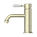 Nero NR692101b01AB York Straight Basin Mixer With White Porcelain Lever Aged Brass image 2 | SKU: NR692101B01AB