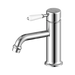 Nero York Straight Basin Mixer With White Porcelain Lever - Chrome