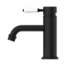 Nero NR692101b01MB York Straight Basin Mixer With White Porcelain Lever Matte Black image 2 | SKU: NR692101B01MB