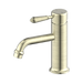 Nero York Straight Basin Mixer With Metal Lever - Aged Brass