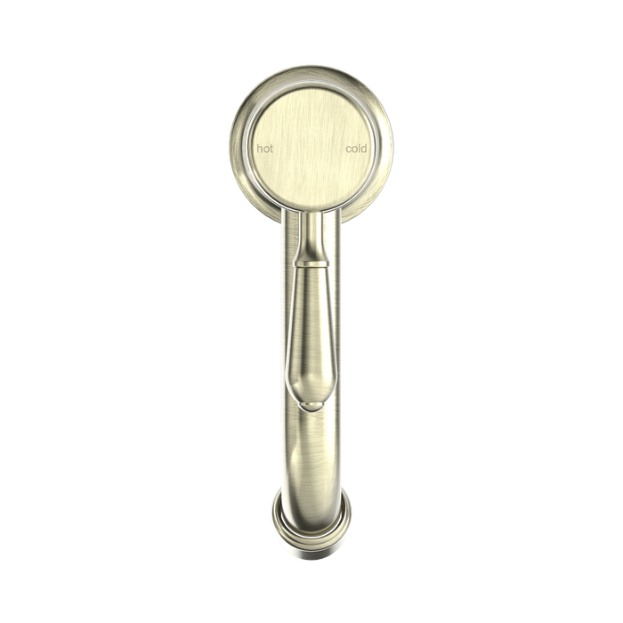 Nero NR692101b02AB York Straight Basin Mixer With Metal Lever Aged Brass image 3 | SKU: NR692101B02AB