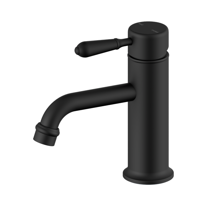 Nero York Straight Basin Mixer With Metal Lever - Matte Black