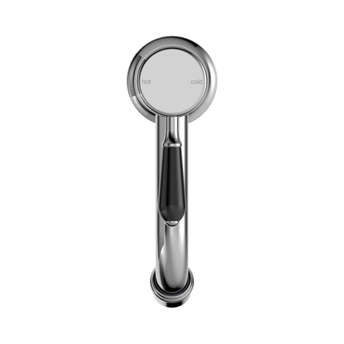 Nero NR692101b03CH York Straight Basin Mixer With Black Porcelain Lever Chrome image 3 | SKU: NR692101B03CH