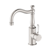 Nero York Basin Mixer Hook Spout With White Porcelain Lever - Brushed Nickel