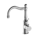Nero York Basin Mixer Hook Spout With White Porcelain Lever - Chrome