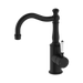 Nero York Basin Mixer Hook Spout With White Porcelain Lever - Matte Black