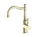 Nero York Basin Mixer Hook Spout With Metal Lever - Aged Brass