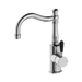 Nero York Basin Mixer Hook Spout With Black Porcelain Lever - Chrome