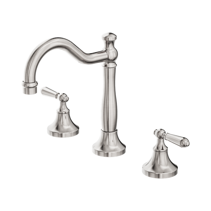 Nero York Basin Set With Metal Lever - Brushed Nickel