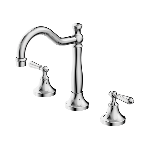 Nero York Basin Set With Metal Lever - Chrome
