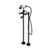 Nero York Freestanding Bath Set With White Porcelain Hand Shower - Matte Black