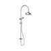 Nero York Twin Shower With White Porcelain Hand Shower - Chrome