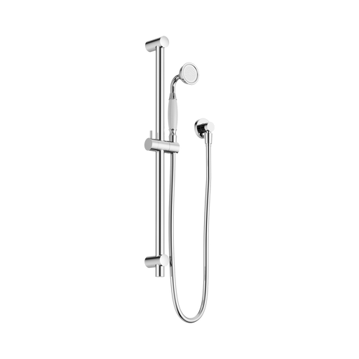 Nero York Shower Rail With White Porcelain Hand Shower - Chrome