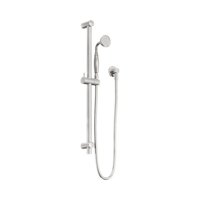 Nero York Shower Rail With Metal Hand Shower - Brushed Nickel