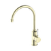 Nero York Kitchen Mixer Gooseneck Spout With White Porcelain Lever - Aged Brass