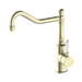 Nero York Kitchen Mixer Hook Spout With White Porcelain Lever - Aged Brass