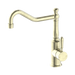 Nero York Kitchen Mixer Hook Spout With Metal Lever - Aged Brass