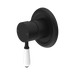 Nero York Shower Mixer With White Porcelain Lever - Matte Black