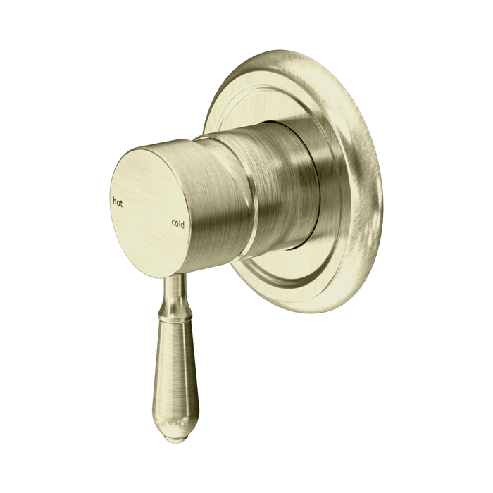 Nero York Shower Mixer With Metal Lever - Aged Brass
