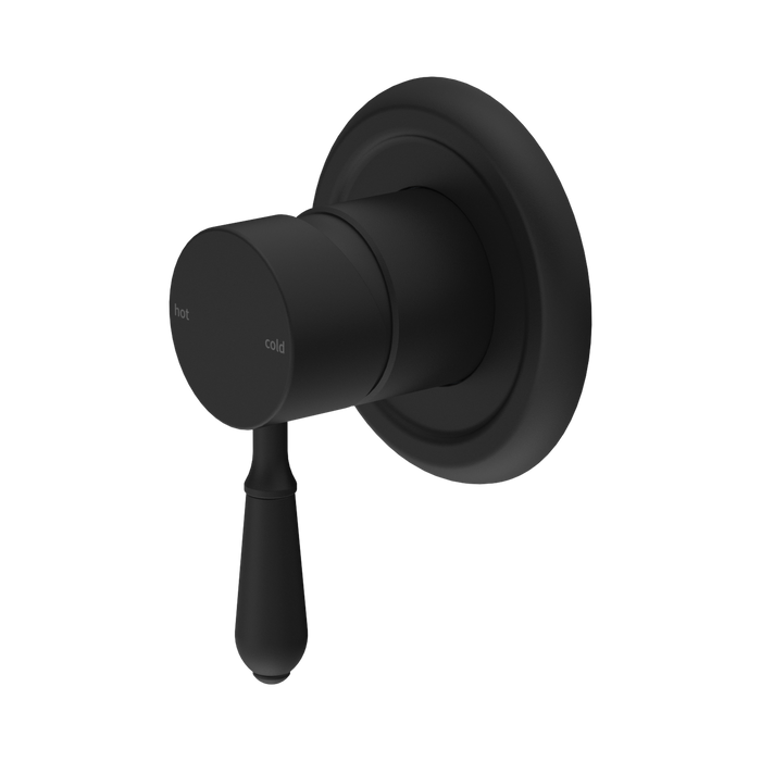 Nero York Shower Mixer With Metal Lever - Matte Black