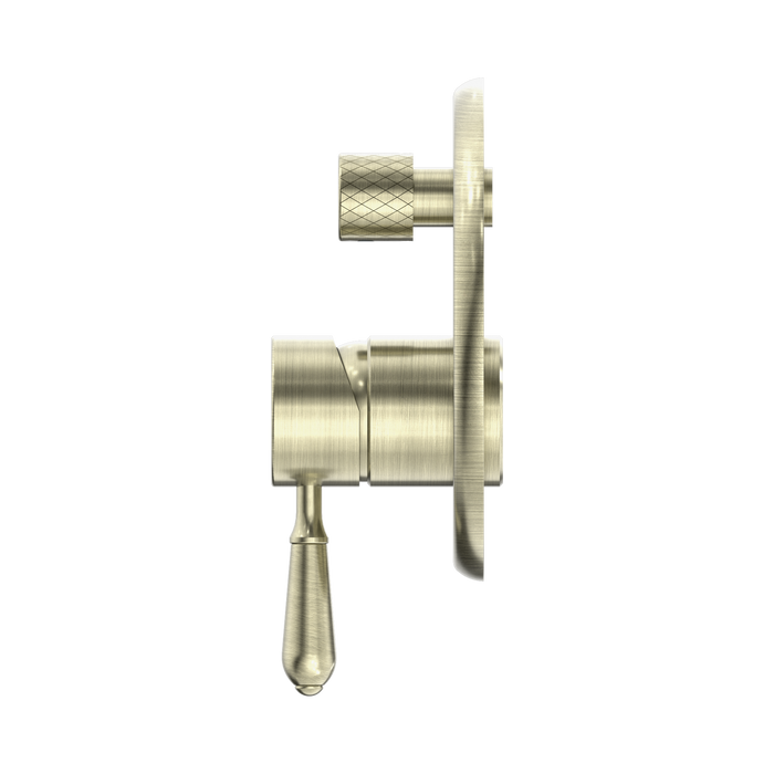 Nero NR692109a02AB York Shower Mixer With Divertor With Metal Lever Aged Brass image 3 | SKU: NR692109A02AB